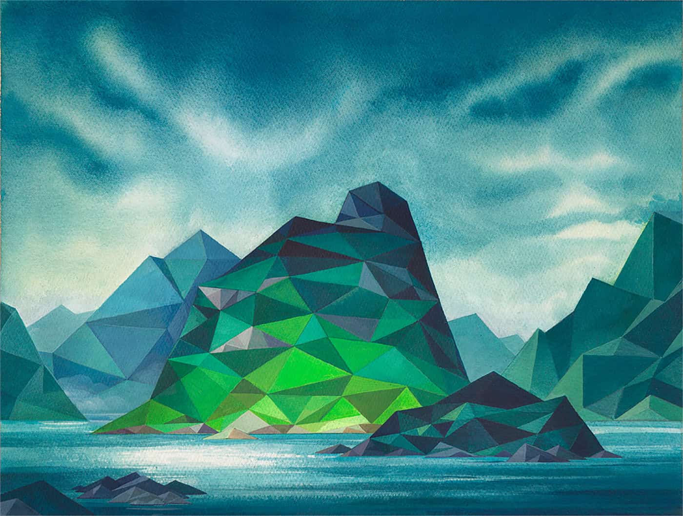 Lovely Geometric Landscape Paintings | Moss and Fog